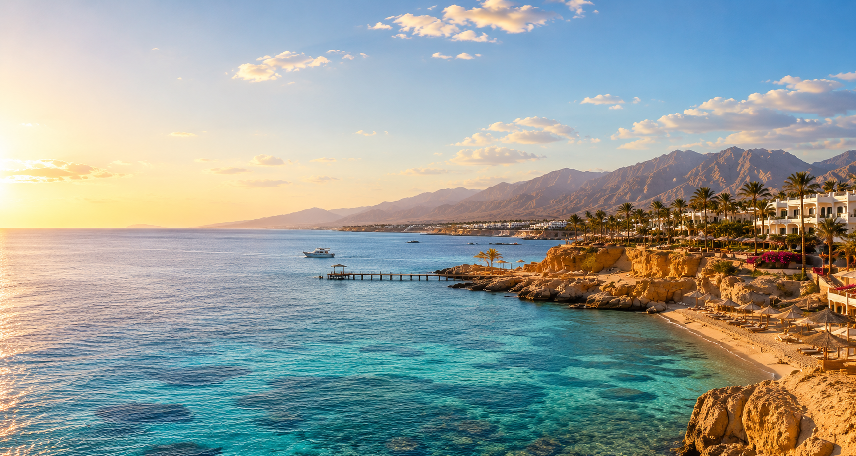 Sharm El Sheikh Red Sea coast at sunset